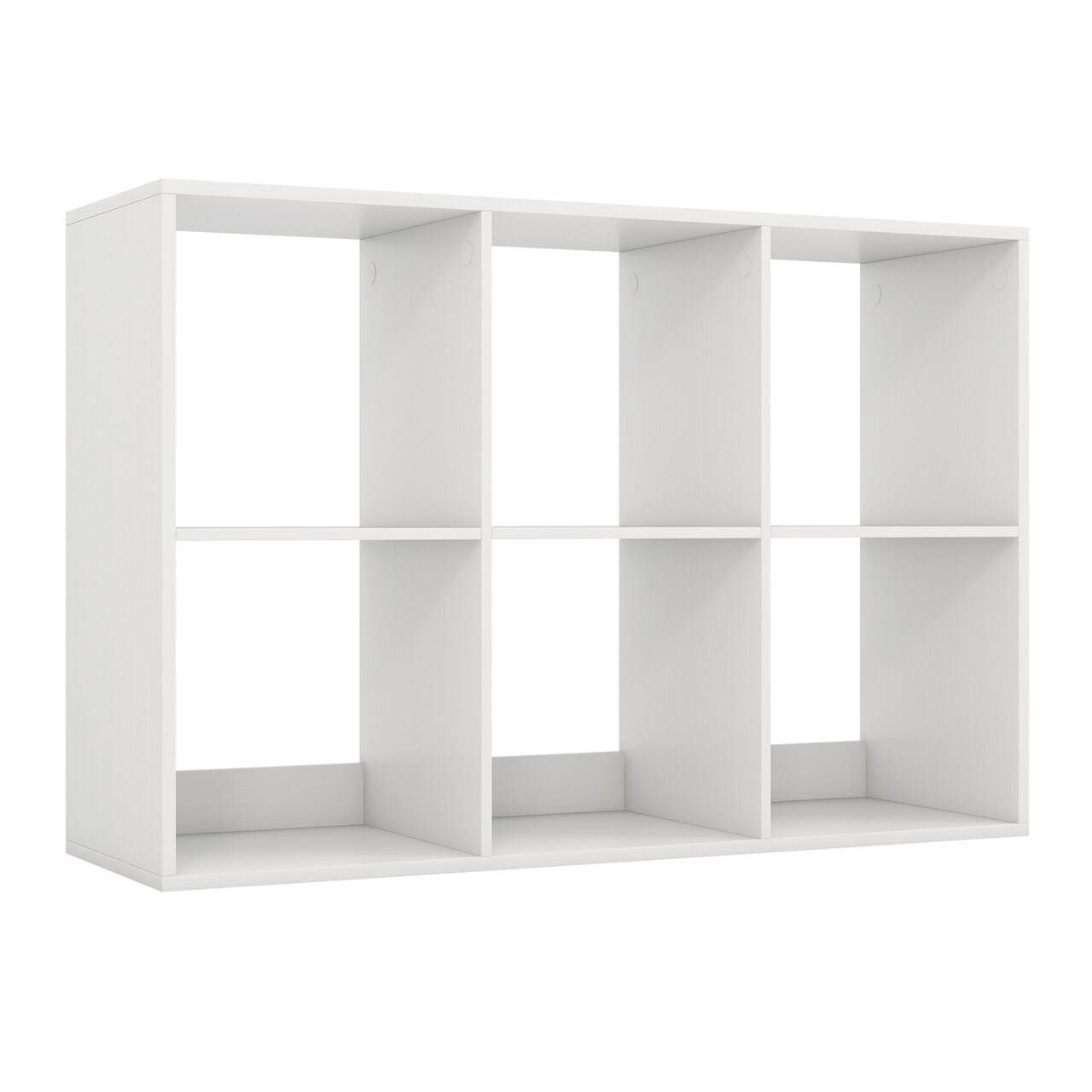 White 6 Storage Cube Bookshelf with Back Guardrail Perfect Addition for Any Room